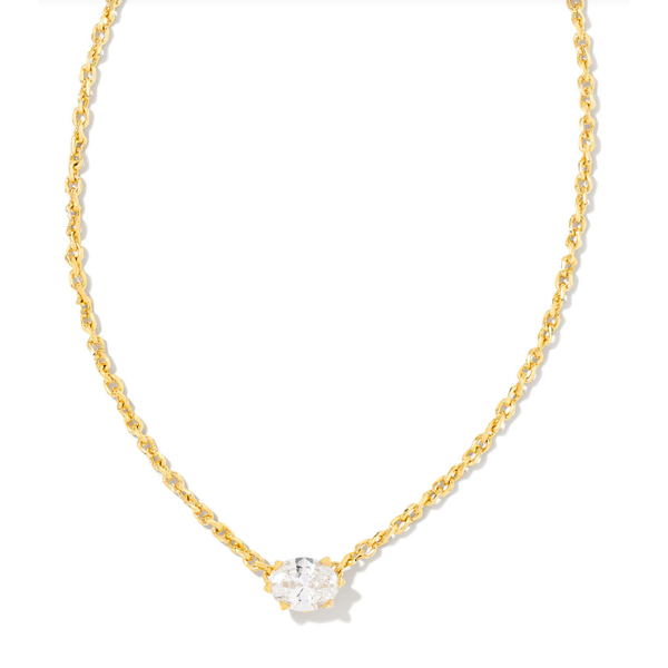 Kendra Scott Cailin Crystal Pendant Necklace; Gold Metal White CZ Puckett's Fine Jewelry Benton, KY