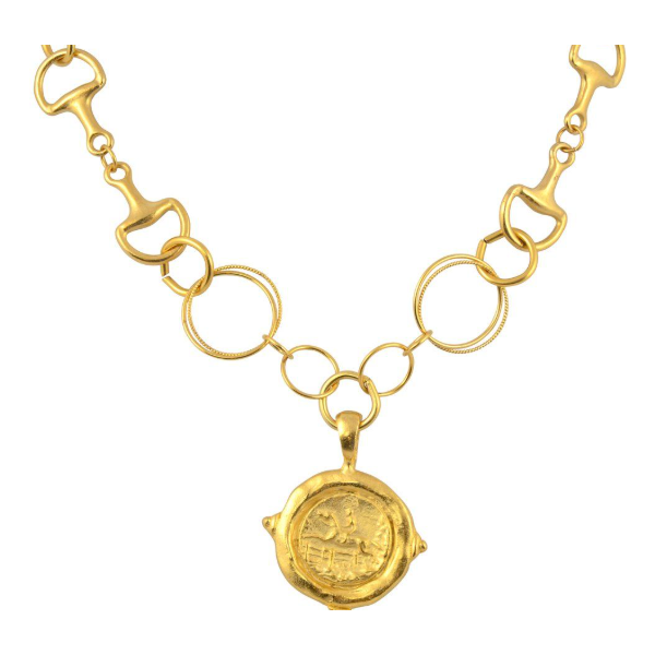 Susan Shaw Gold Horse Racing Necklace Puckett's Fine Jewelry Benton, KY