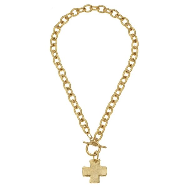 Susan Shaw Gold Cross Toggle Necklace – 20 Inch Puckett's Fine Jewelry Benton, KY