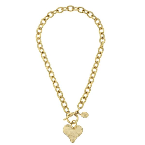 Susan Shaw Gold Heart Toggle Necklace Puckett's Fine Jewelry Benton, KY