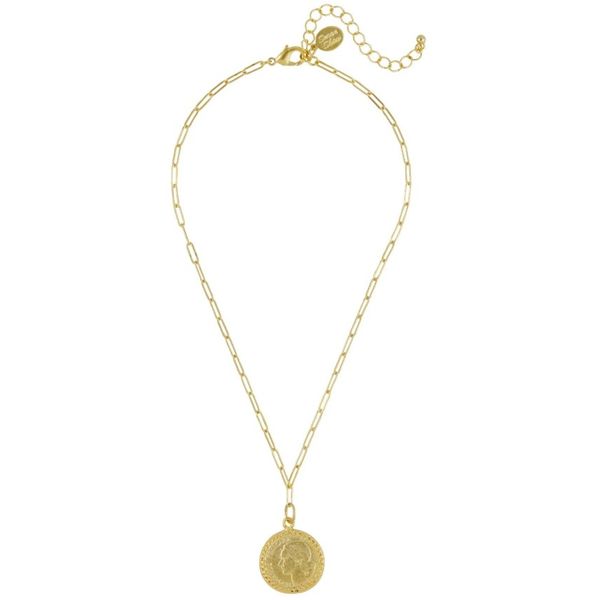 Susan Shaw Gold French Franc Paperclip Necklace Puckett's Fine Jewelry Benton, KY