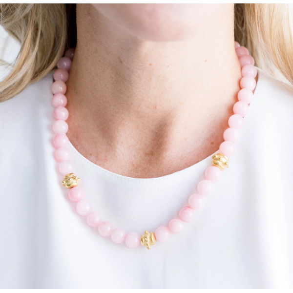 Susan Shaw Pink Jade Bailey Necklace Image 2 Puckett's Fine Jewelry Benton, KY