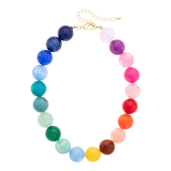 Canvas Style Mickey Beaded Gumball Necklace in Rainbow Multi Puckett's Fine Jewelry Benton, KY