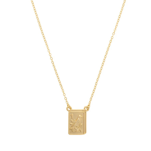 Canvas Style Bird Bam 24K Plated Tile Necklace Puckett's Fine Jewelry Benton, KY
