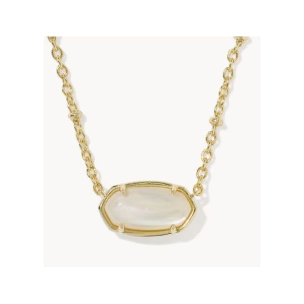 Kendra Scott Tiger Stripe Elisa Necklace Gold Tone Natural Mother of Pearl Puckett's Fine Jewelry Benton, KY