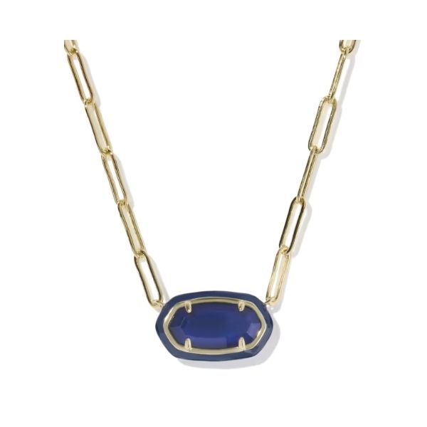 Elisa Enamel Frame Gold Paperclip Necklace Puckett's Fine Jewelry Benton, KY