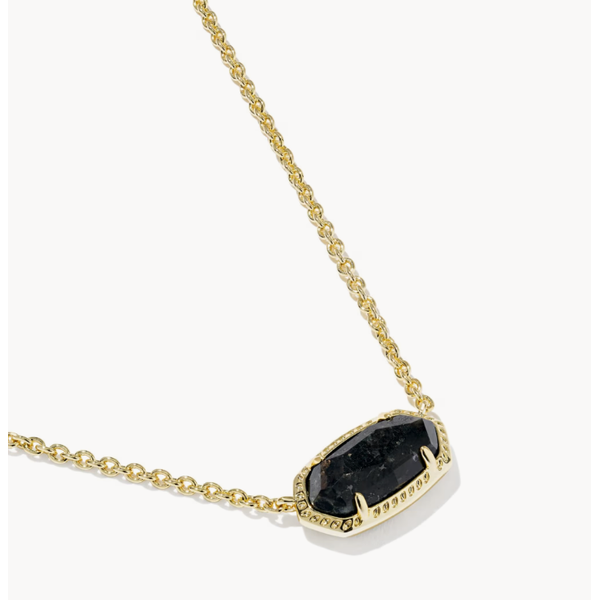 Kendra Scott reversable Elisa Boo Pendant/Necklace Gold Tone Black Granite Image 2 Puckett's Fine Jewelry Benton, KY