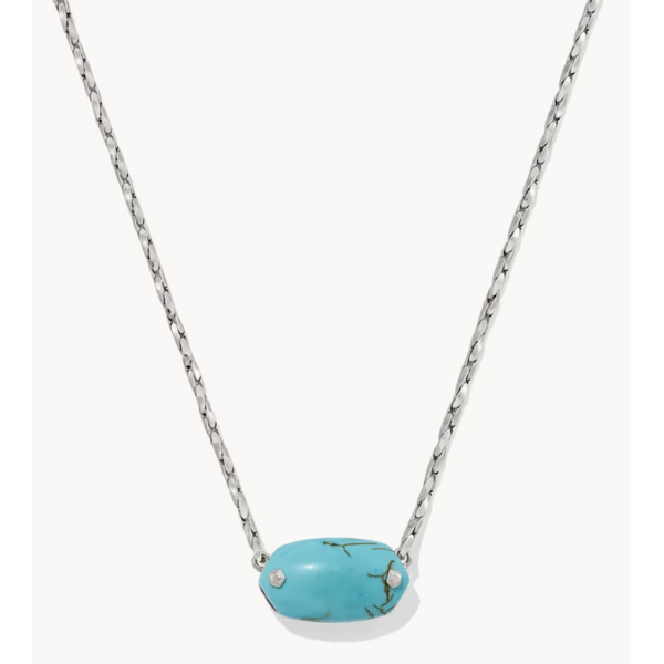 Kendra Scott Elisa Rivted Pendant Rhodium Variegated Turquoise Puckett's Fine Jewelry Benton, KY