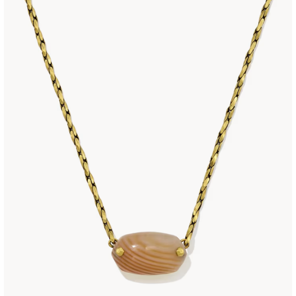Kendra Scott Elisa Rivted Pendant Gold Tone Orange Banded Agate Puckett's Fine Jewelry Benton, KY