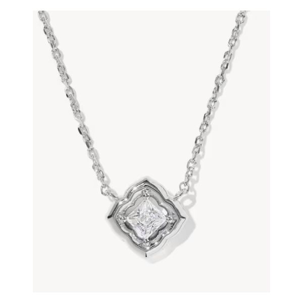 Kendra Scott Mallory Crystal Pendant/Necklace Rhod Tone White CZ Image 2 Puckett's Fine Jewelry Benton, KY