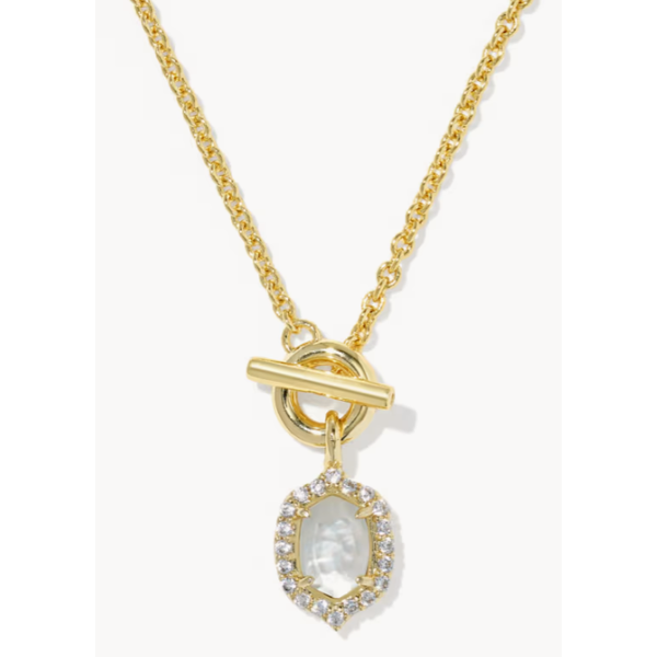 Kendra Scott Daphne Crystal Frame Toggle Necklace Gold Tone Ivory Mother of Pearl Puckett's Fine Jewelry Benton, KY
