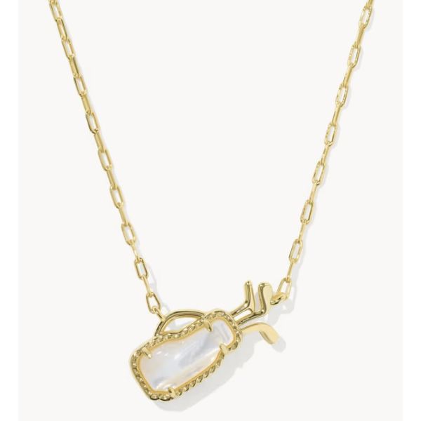 Kendra Scott Golf Short Pendant/Necklace Gold Ivory Mother of Pearl Puckett's Fine Jewelry Benton, KY