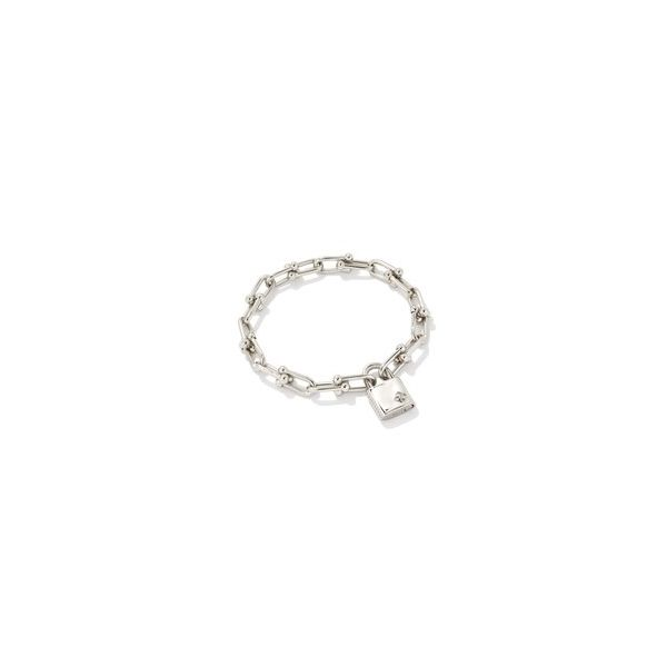 KENDRA SCOTT JESS LOCK CHAIN BRACELET SILVER TONE Puckett's Fine Jewelry Benton, KY