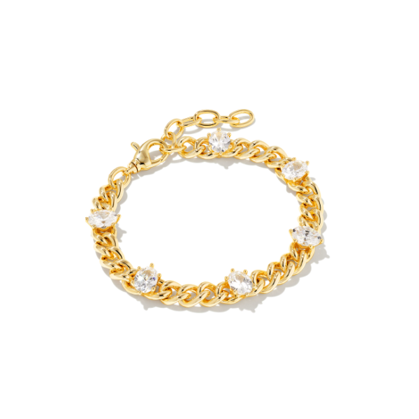 Gold Tone Crystal Chain Fashion Bracelet Puckett's Fine Jewelry Benton, KY