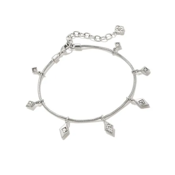 Kendra Scott Silver Tone White CZ Delicate Chain Fashion Bracelet Puckett's Fine Jewelry Benton, KY