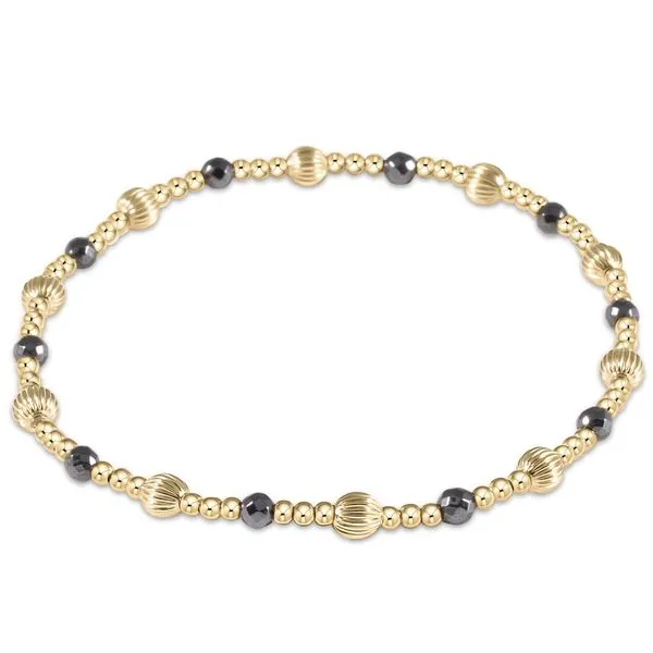 E NEWTON DIGNITY SINCERITY PATTERN 4MM GOLD BEAD BRACELET - FACETED HEMATITE Puckett's Fine Jewelry Benton, KY