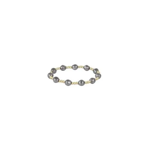 E NEWTON EXTENDS ADMIRE GOLD 3MM BEAD BRACELET - PEARL, DARK GRAY Puckett's Fine Jewelry Benton, KY