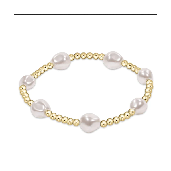 E NEWTON EXTENDS ADMIRE GOLD 3MM BEAD BRACELETE--PEARL Puckett's Fine Jewelry Benton, KY