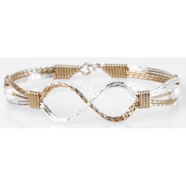 Ronaldo Infinite Angel Bracelet, 14K Gold And Silver Artist Wire With Pearl - 7" Puckett's Fine Jewelry Benton, KY