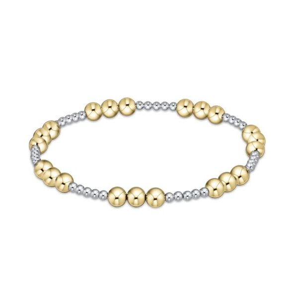 E NEWTON CLASSIC JOY PATTERN 4MM BEAD BRACELET--MIXED METAL Puckett's Fine Jewelry Benton, KY