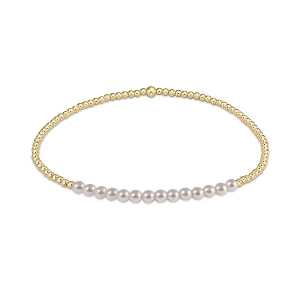 E NEWTON GOLD BLISS 2MM BEAD BRACELET--PEARL Puckett's Fine Jewelry Benton, KY