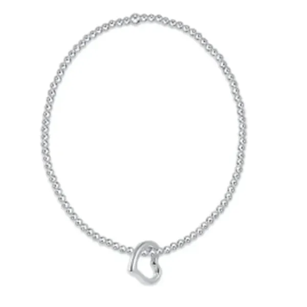 E NEWTON EXTENDS CLASSIC STERLING 2.5MM BEAD BRACELET - LOVE STERLING CHARM Puckett's Fine Jewelry Benton, KY