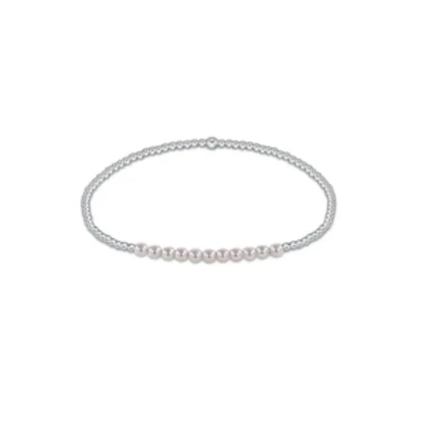 E NEWTON STERLING BLISS 2MM BEAD BRACELET - PEARL Puckett's Fine Jewelry Benton, KY
