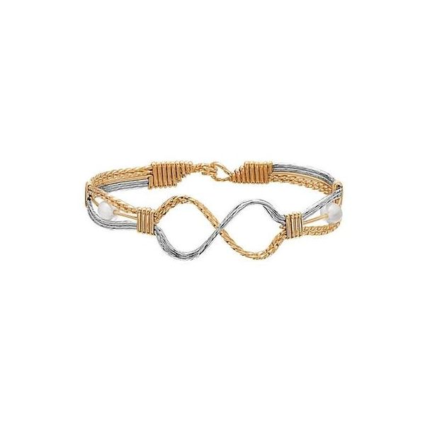 Ronaldo Infinite Angel Bracelet, 14K Gold And Silver Artist Wire With Pearl - 7.5" Puckett's Fine Jewelry Benton, KY