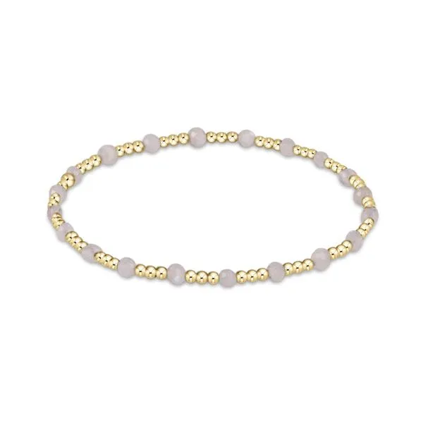 E NEWTON GEMSTONE GOLD SINCERITY PATTERN 3MM BEAD BRACELET - MOONSTONE Puckett's Fine Jewelry Benton, KY