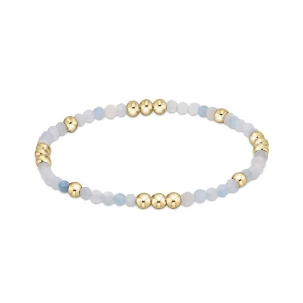 E NEWTON WORTHY PATTERN 3MM BEAD BRACELET - AQUAMARINE Puckett's Fine Jewelry Benton, KY