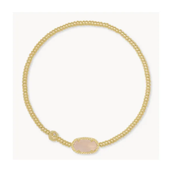KENDRA SCOTT GRAYSON STRETCH BRACELET GOLD TONE WITH ROSE QUARTZ Puckett's Fine Jewelry Benton, KY