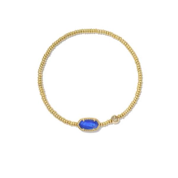 KENDRA SCOTT GRAYSON STRETCH BRACELET GOLD TONE WITH COBALT