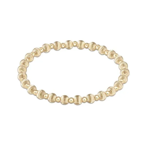 E NEWTON DIGNITY GRATEFUL PATTERN 5MM BEAD BRACELET - GOLD Puckett's Fine Jewelry Benton, KY