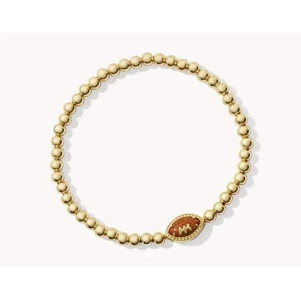 KENDRA SCOTT FOOTBALL STRECH BRACELET ORANGE GOLDSTONE Puckett's Fine Jewelry Benton, KY