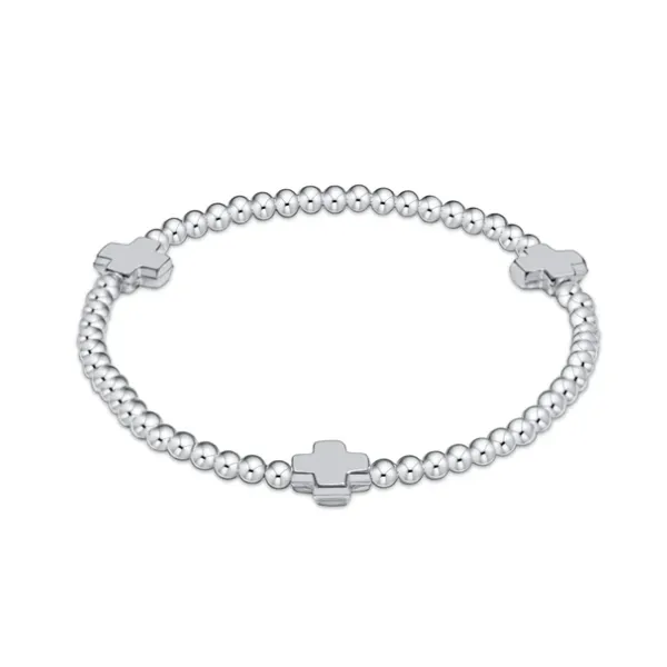ENEWTON EXTENDS - SIGNATURE CROSS STERLING PATTERN 3MM BEAD BRACELET Puckett's Fine Jewelry Benton, KY