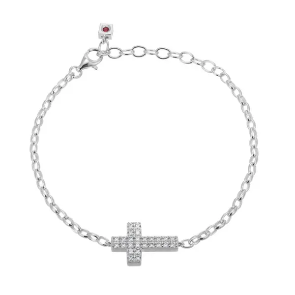 ELLE Sterling Silver/Rhodium Plated Cross Bracele Puckett's Fine Jewelry Benton, KY