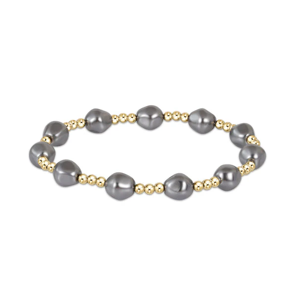 ENEWTON ADMIRE GOLD 3MM BEAD BRACELET- PEARL- DARK GREY Puckett's Fine Jewelry Benton, KY