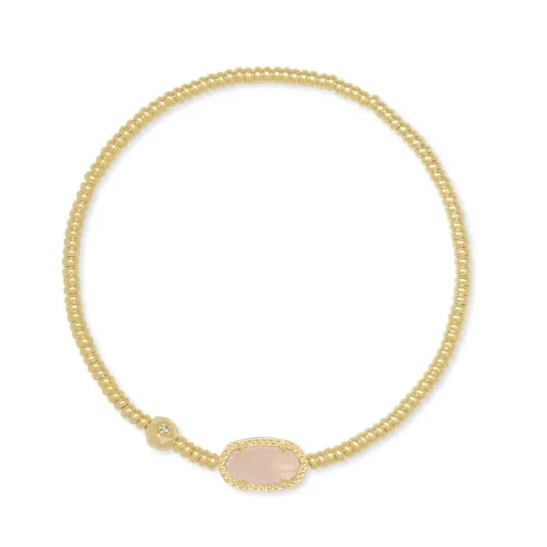 Kendra Scott Grayson Stretch Bracelet - Gold Rose Quartz Puckett's Fine Jewelry Benton, KY