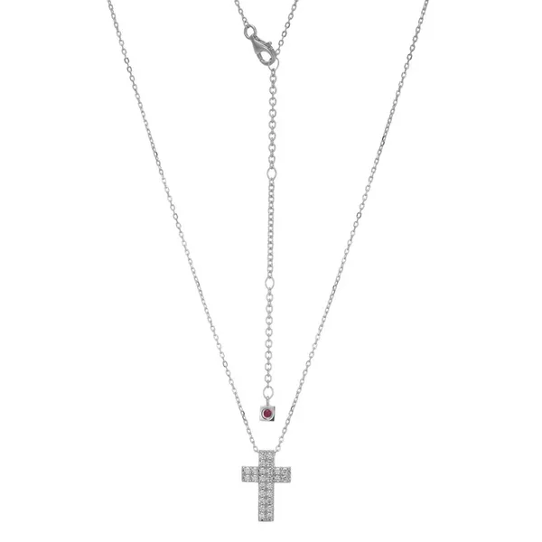 Elle Sterling Silver/Rhodium Plated Cross Necklace Puckett's Fine Jewelry Benton, KY
