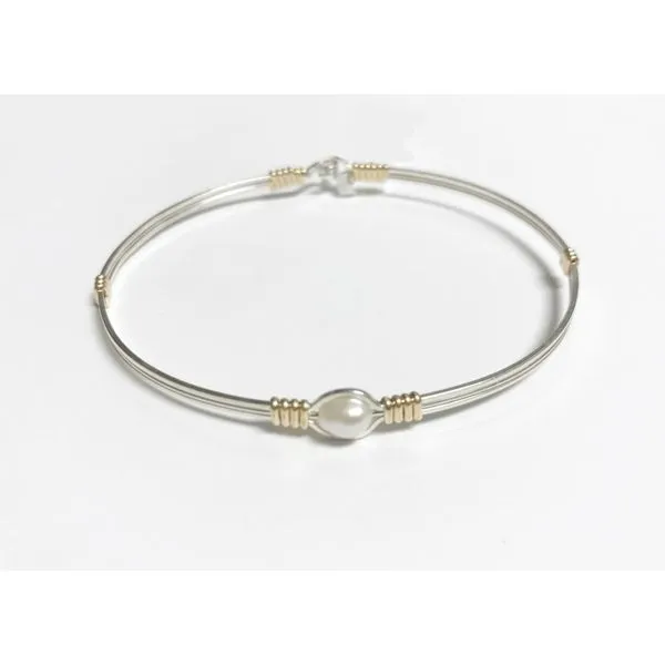 Ronaldo Pearl of My Heart - Silver With 14K Gold Artist Wraps- 6.75" Puckett's Fine Jewelry Benton, KY