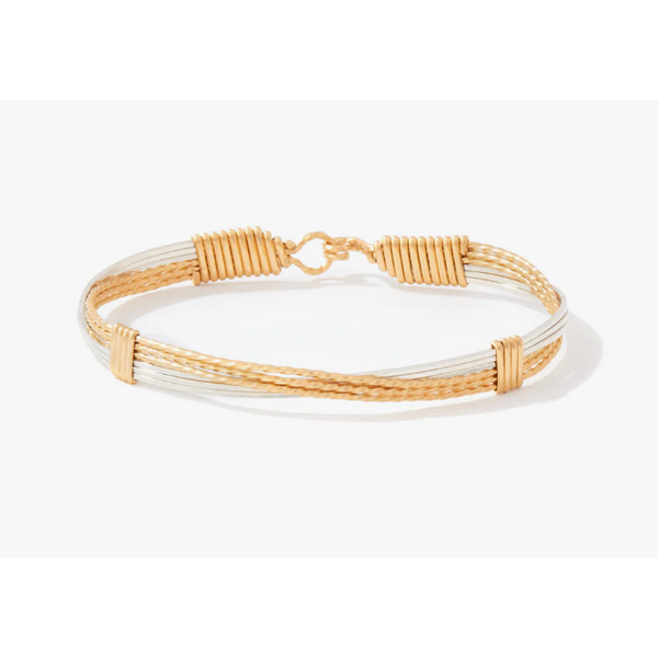 Ronaldo Three Times The Love Bracelet, 14K Gold Artisan Wire and Sterling Silver, 7" Puckett's Fine Jewelry Benton, KY