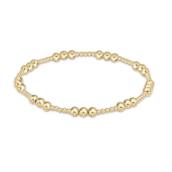 E NEWTON CLASSIC JOY PATTERN 4MM BEAD BRACELET- GOLD Puckett's Fine Jewelry Benton, KY