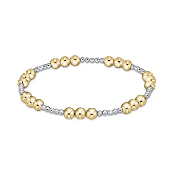 E NEWTON CLASSIC JOY PATTERN 5MM BEAD BRACELET- MIXED METAL Puckett's Fine Jewelry Benton, KY