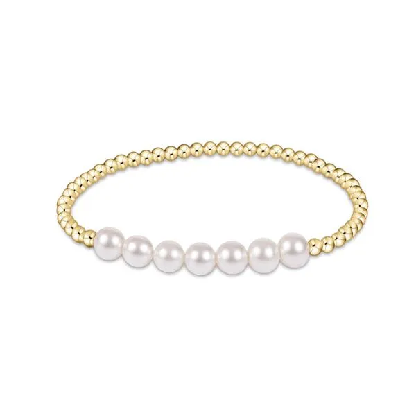 E NEWTON CLASSIC GOLD BEADED BLISS 2.5MM BEAD BRACELET - 5MM PEARL Puckett's Fine Jewelry Benton, KY