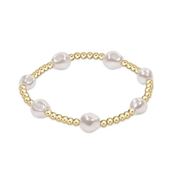 E NEWTON ADMIRE GOLD FILLED 3MM BEAD BRACELET--PEARL Puckett's Fine Jewelry Benton, KY