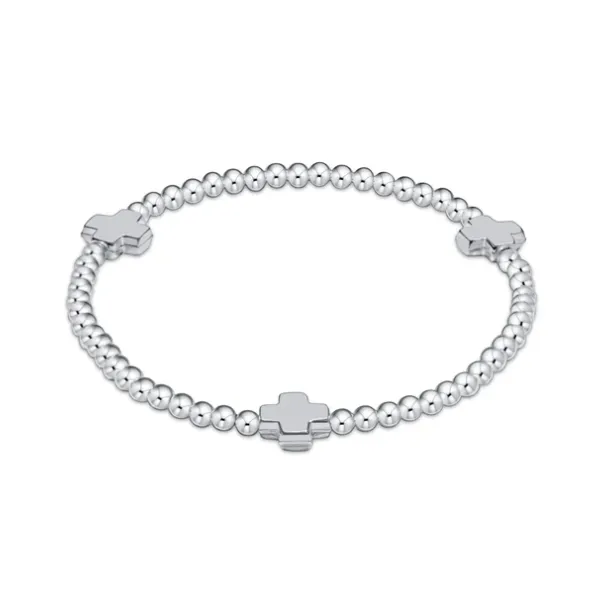 Enewton Signature Sterling Cross Pattern 3mm Bead Bracelet Puckett's Fine Jewelry Benton, KY