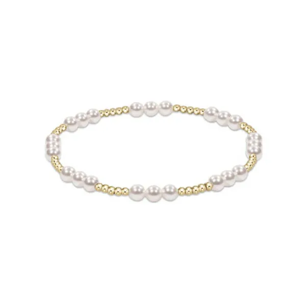 E NEWTON CLASSIC JOY PATTERN 4MM BEAD BRACELET--PEARL Puckett's Fine Jewelry Benton, KY