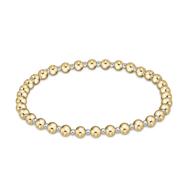 E NEWTON EXTENDS CLASSIC GRATEFUL PATTERN 4MM BEAD BRACELET - MIXED METAL Puckett's Fine Jewelry Benton, KY
