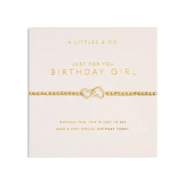 A LITTLE FOREVER YOURS - JUST FOR YOU BIRTHDAY GIRL- GOLD TONE STRETCH BRACELET Puckett's Fine Jewelry Benton, KY