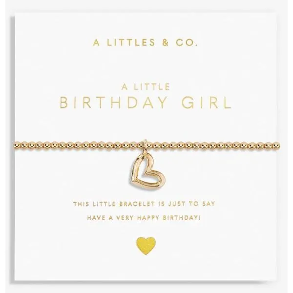 A LITTLE BIRTHDAY GIRL GOLD TONE STRETCH BRACELET Puckett's Fine Jewelry Benton, KY